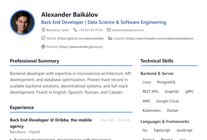 do scalable backend software development in golang, microservices and API